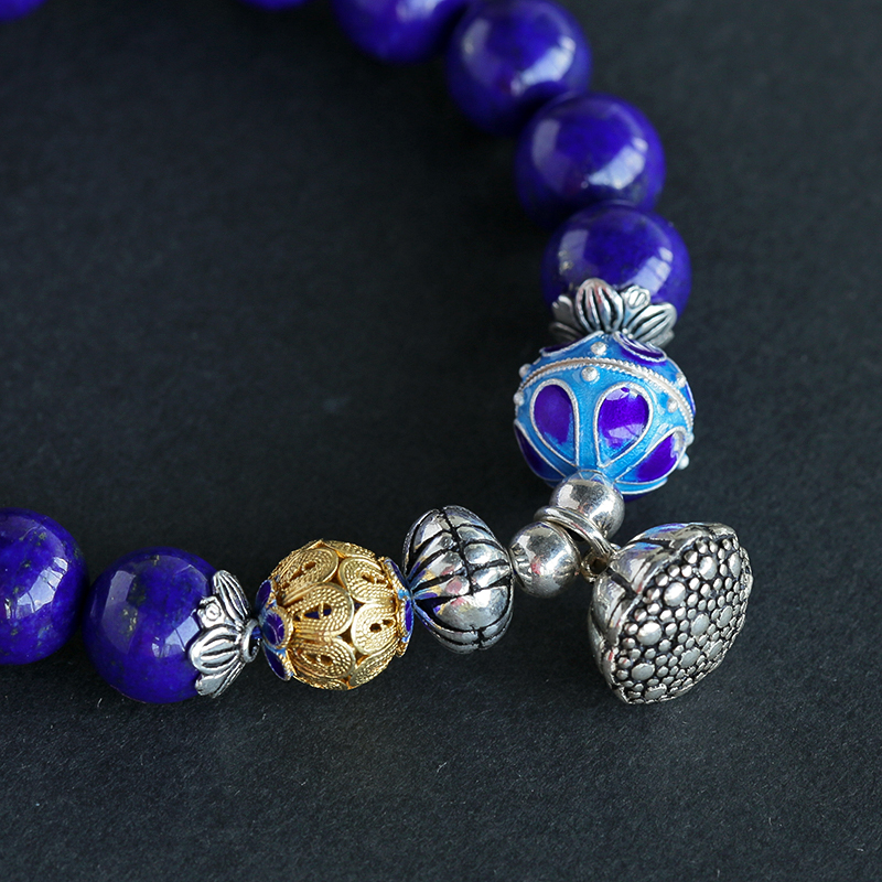 阿富汗天然青金石手串-红掌柜