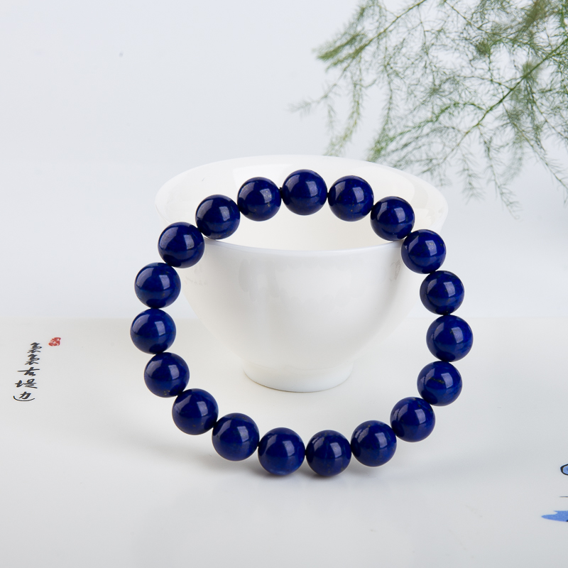 天然紫蓝色青金石单圈手串-红掌柜
