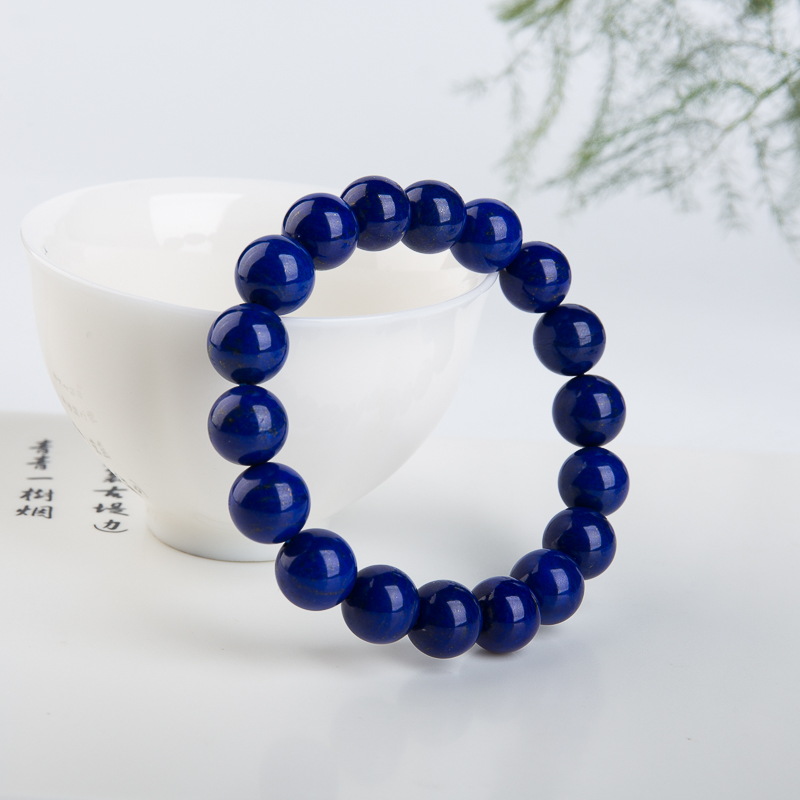 天然紫蓝色青金石单圈手串-红掌柜