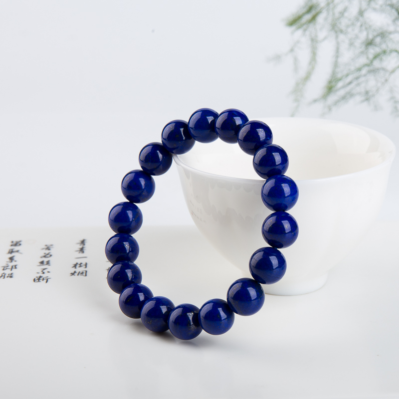 阿富汗紫蓝色青金石单圈手串-红掌柜
