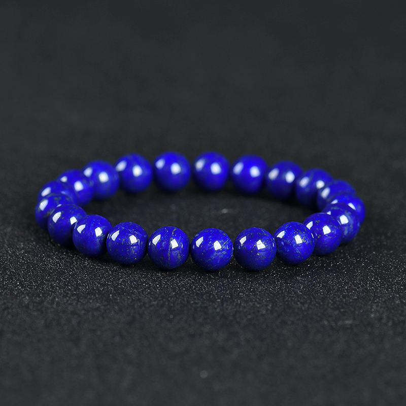 9.8mm青金级天蓝色青金石单圈手串-红掌柜