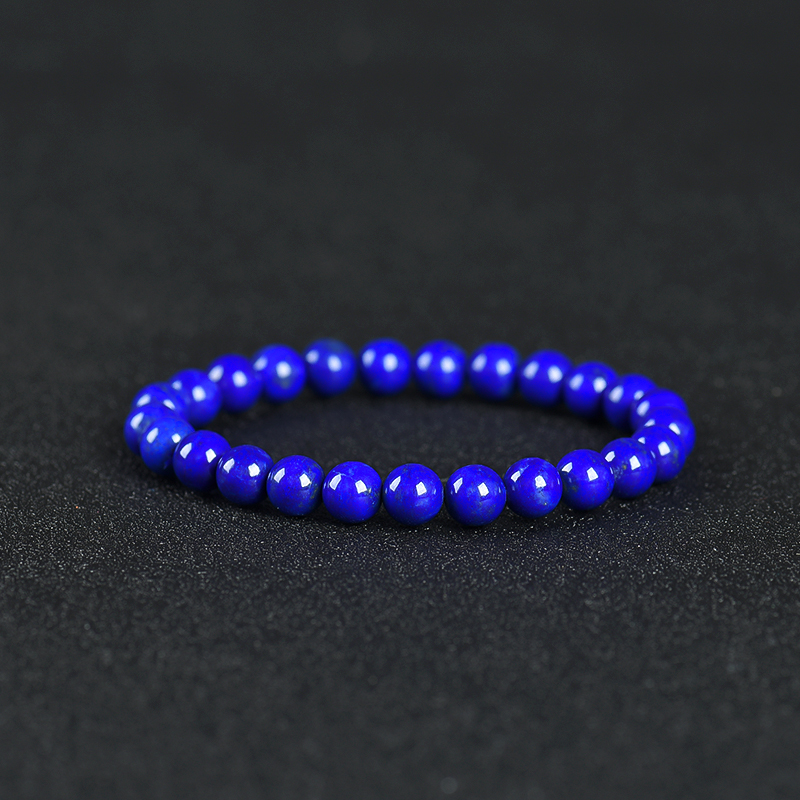 8.1mm青金级天蓝色青金石单圈手串-红掌柜