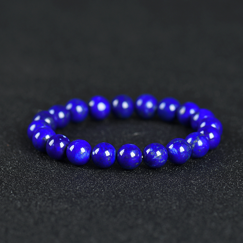 9.1mm青金级天蓝色青金石单圈手串-红掌柜