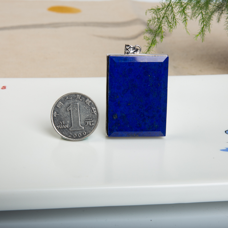 深蓝色青金石无事牌吊坠-红掌柜