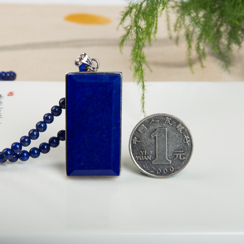 深蓝色青金石无事牌项链-红掌柜