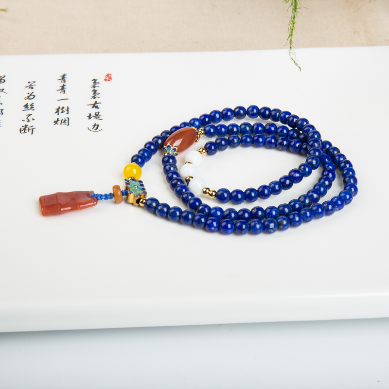 4.9mm阿富汗青金石多圈手串-红掌柜