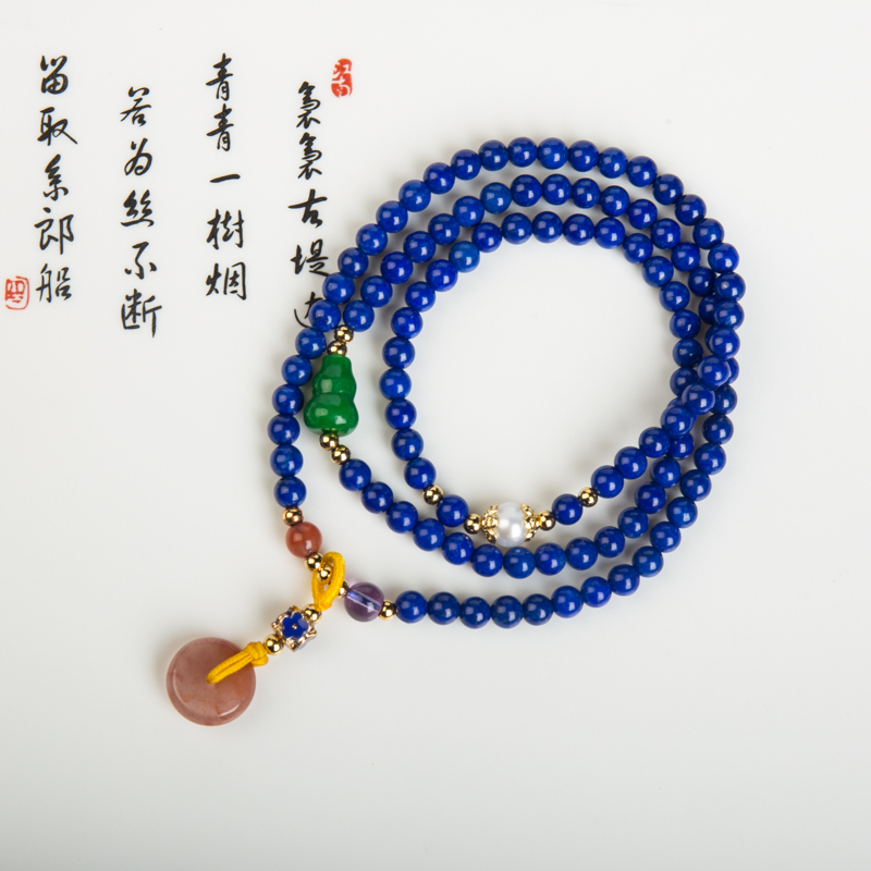 4.7mm天然青金石多圈手串-红掌柜