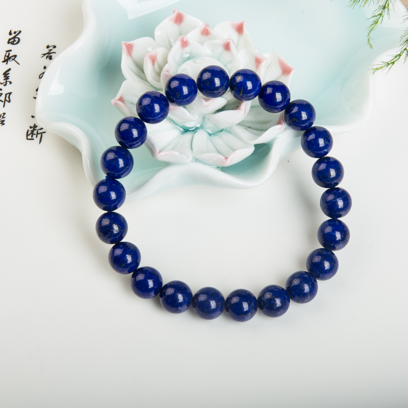 9.1mm天然青金石单圈手串-红掌柜