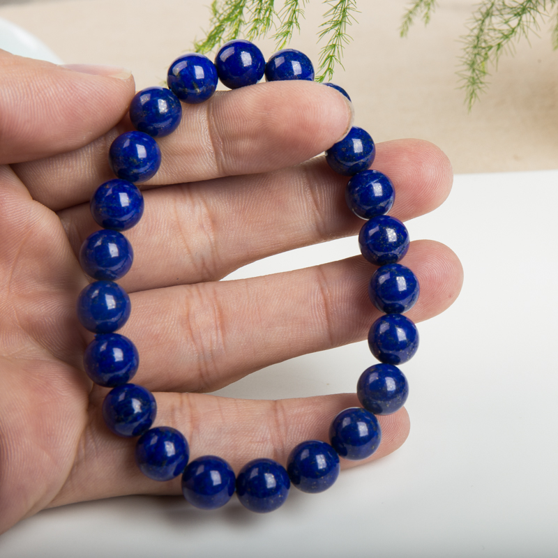 天然深蓝色青金石单圈手串-红掌柜