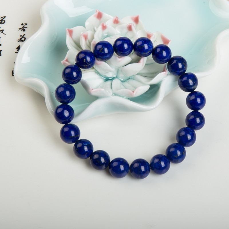 9.1mm阿富汗深蓝色青金石手串-红掌柜