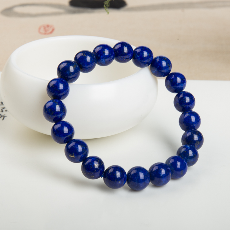 9.1mm天然青金石单圈手串-红掌柜