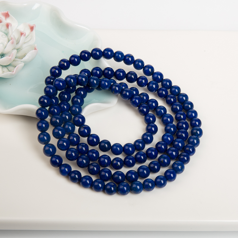 7.0mm天然紫蓝色青金石多圈手串-红掌柜