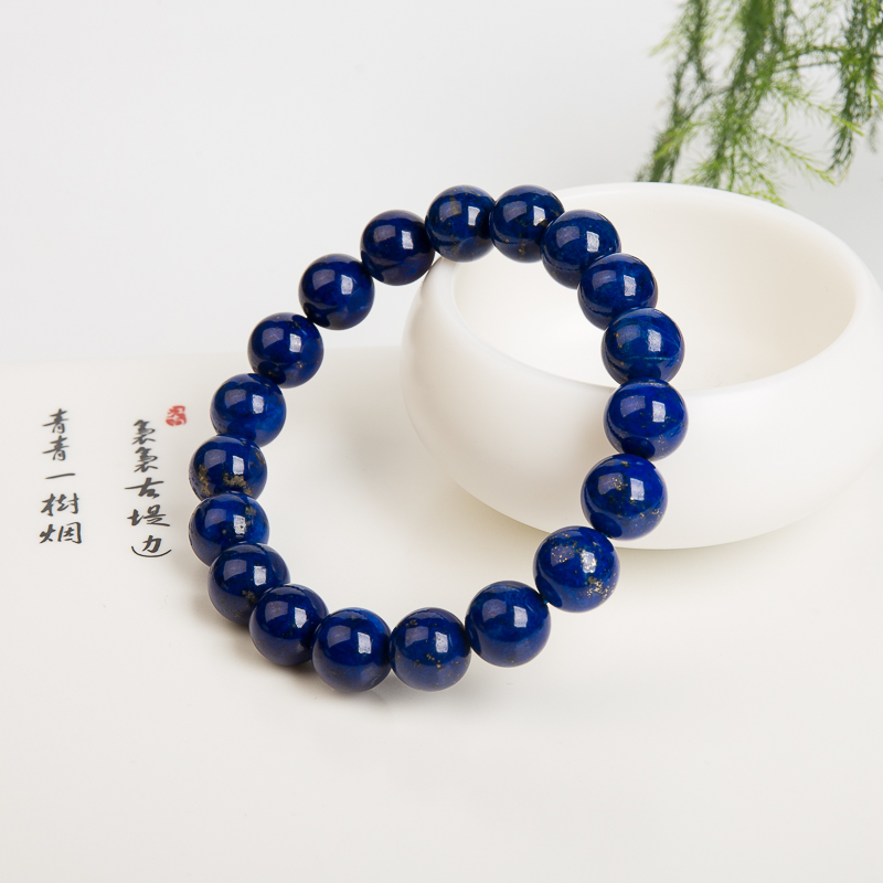 10.5mm天然紫蓝色青金石手串-红掌柜