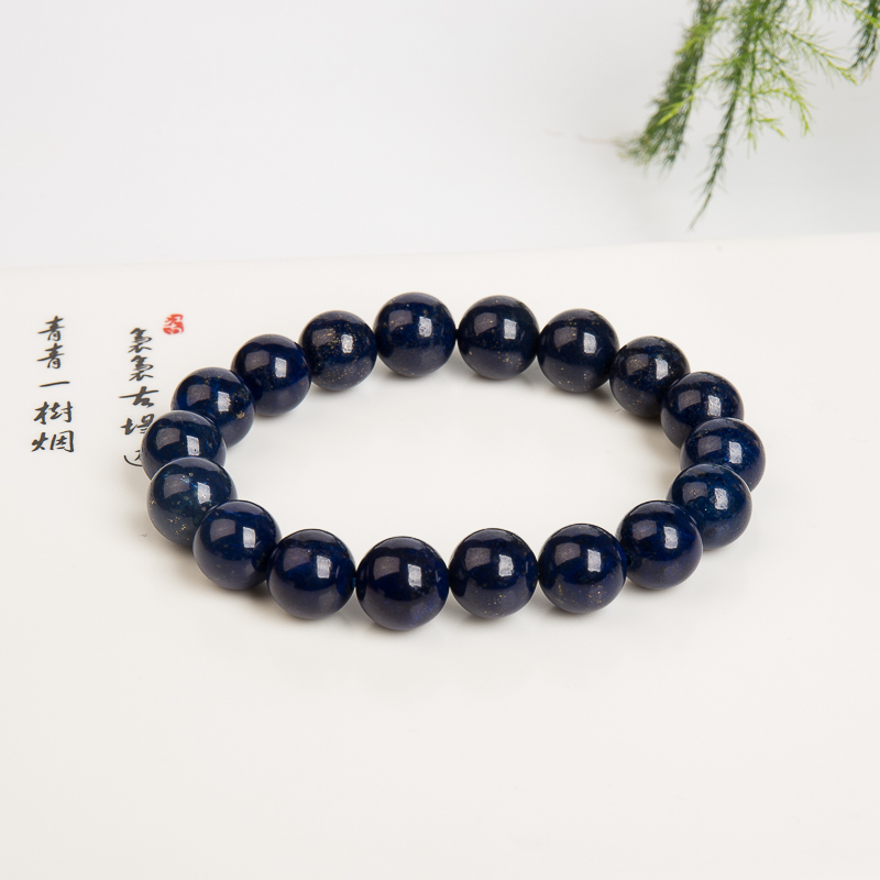 11.2mm天然紫蓝色青金石单圈手串-红掌柜