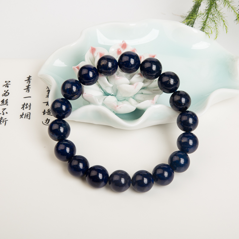 阿富汗紫蓝色青金石单圈手串-红掌柜