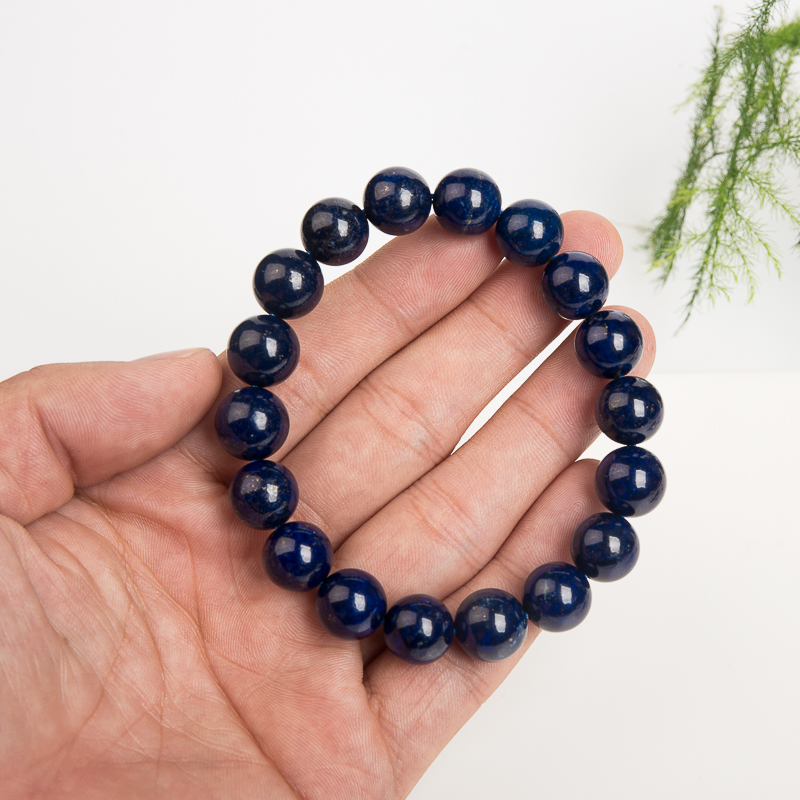 天然阿富汗紫蓝色青金石单圈手串-红掌柜