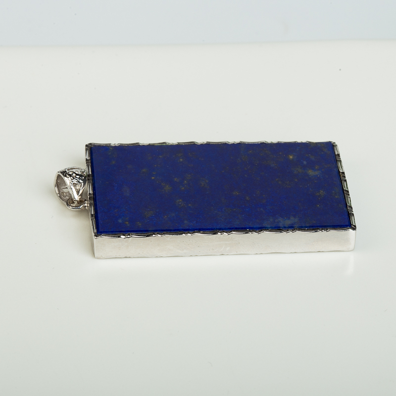 天然阿富汗紫蓝色青金石无事牌吊坠-红掌柜