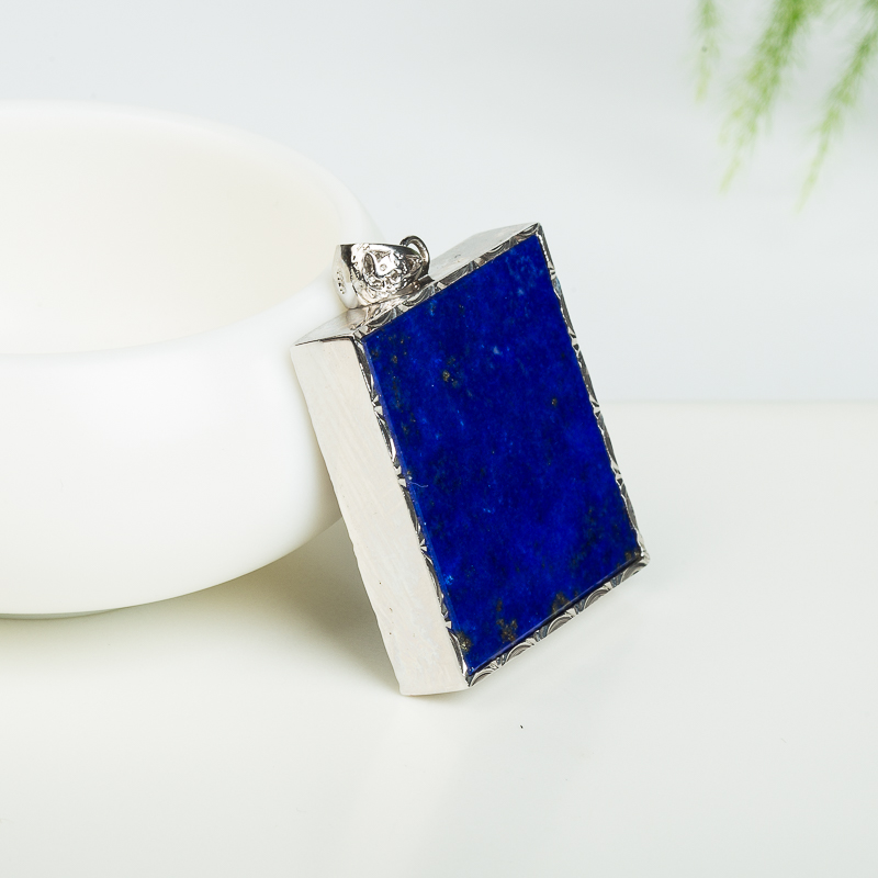 银镶天然阿富汗紫蓝色青金石吊坠-红掌柜