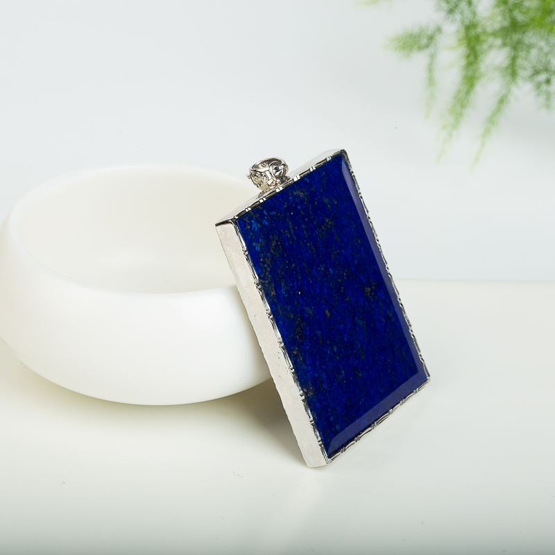 银镶天然阿富汗青金石无事牌吊坠-红掌柜