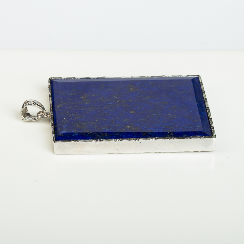 银镶天然紫蓝色青金石无事牌吊坠-红掌柜