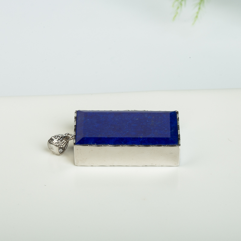 银镶天然阿富汗紫蓝色青金石吊坠-红掌柜