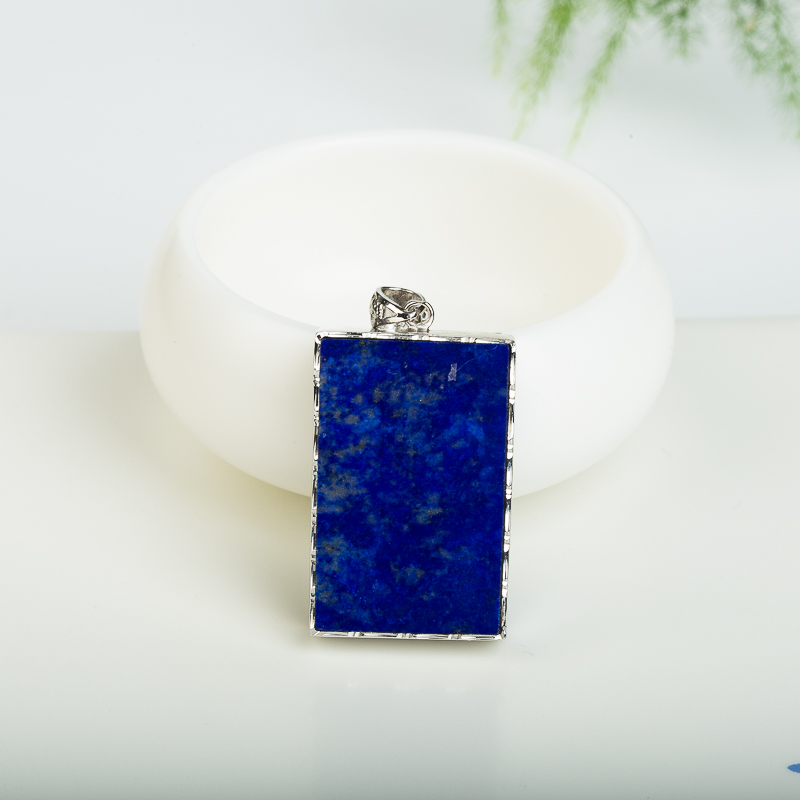 银镶天然阿富汗青金石无事牌吊坠-红掌柜