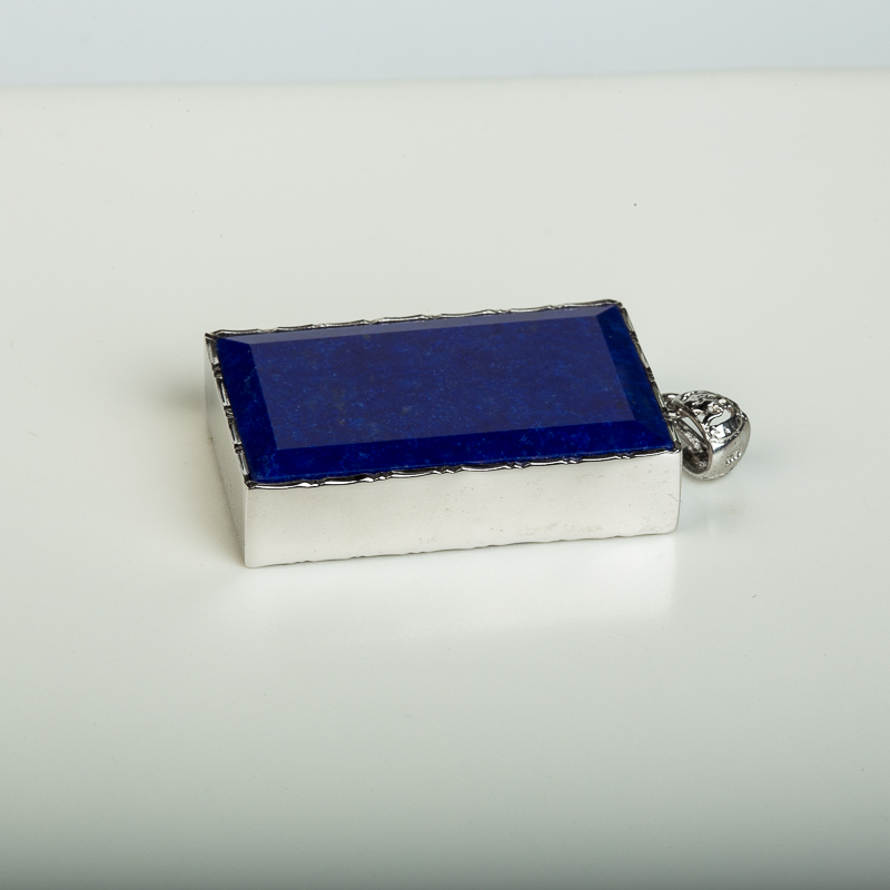 天然阿富汗紫蓝色青金石无事牌吊坠-红掌柜