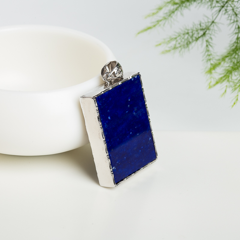 银镶天然阿富汗紫蓝色青金石吊坠-红掌柜