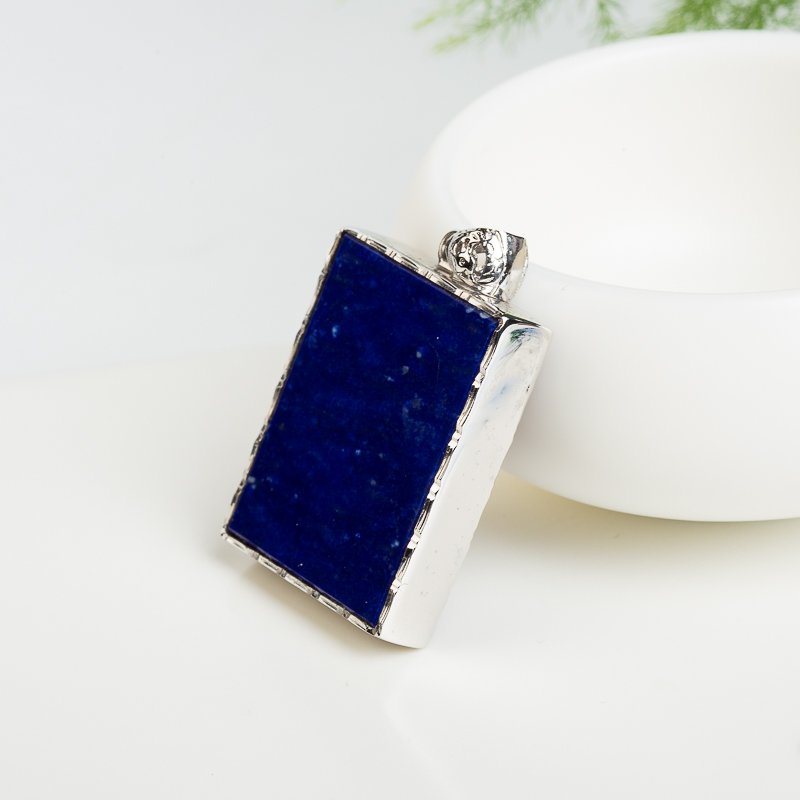 银镶天然阿富汗青金石无事牌吊坠-红掌柜