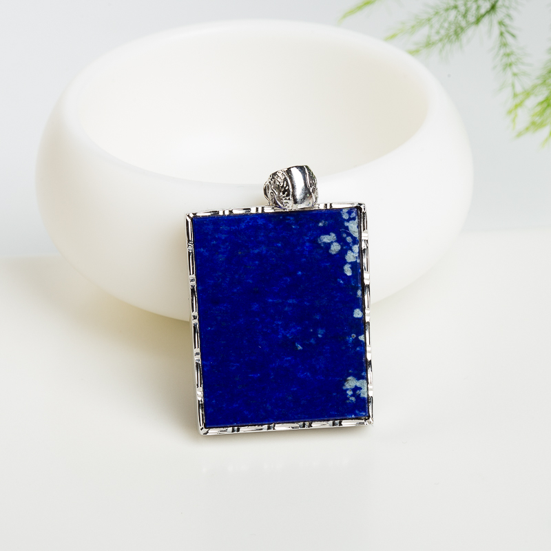 银镶天然紫蓝色青金石无事牌吊坠-红掌柜