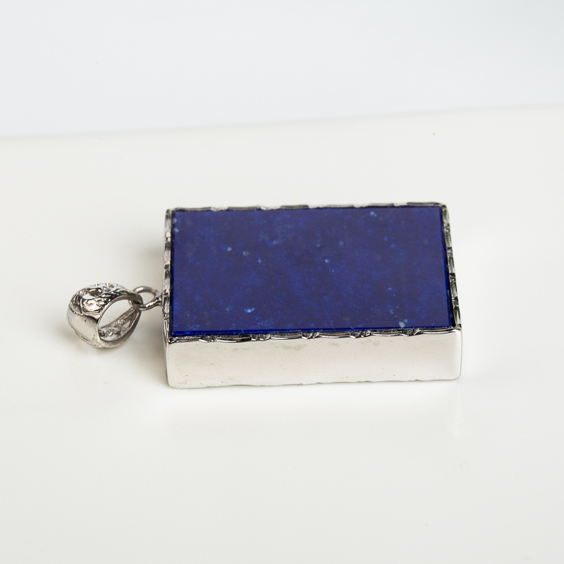 银镶阿富汗紫蓝色青金石无事牌吊坠-红掌柜