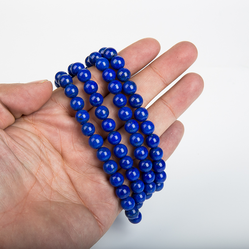 天然阿富汗紫蓝色青金石108佛珠-红掌柜