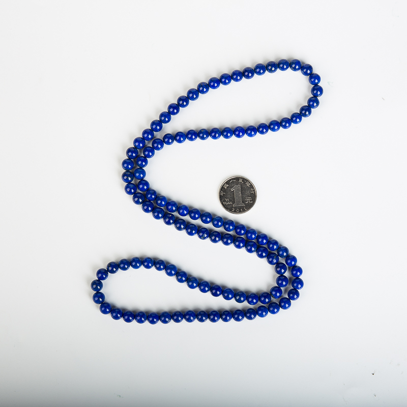 8.0mm天然阿富汗紫蓝色青金石108佛珠-红掌柜
