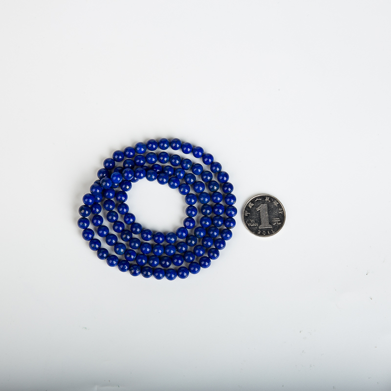 6.6mm天然阿富汗紫蓝色青金石108佛珠-红掌柜
