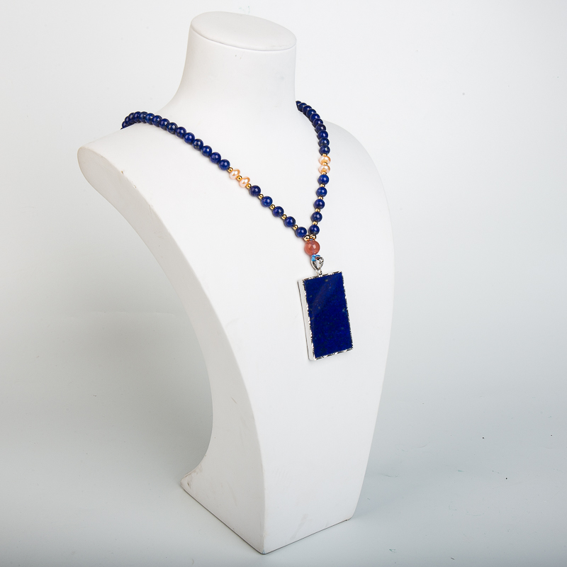 银镶紫蓝色青金石项链-红掌柜