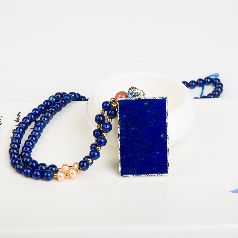 银镶天然阿富汗紫蓝色青金石-红掌柜