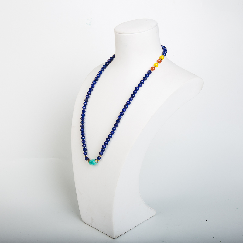 6.0mm天然阿富汗紫蓝色青金石手串-红掌柜