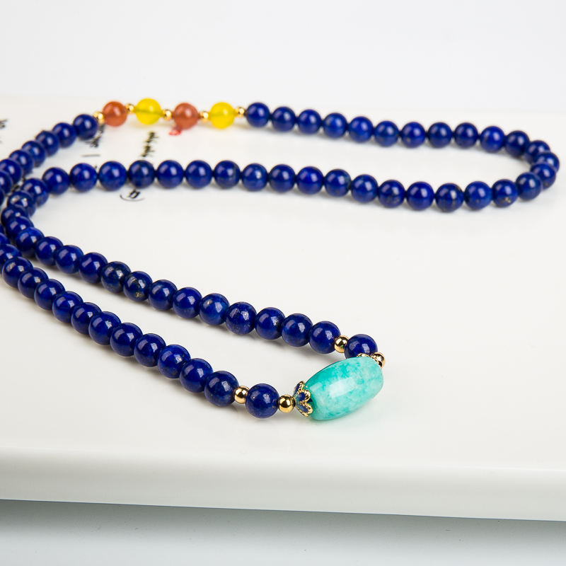 6.0mm阿富汗紫蓝色青金石多圈手串-红掌柜