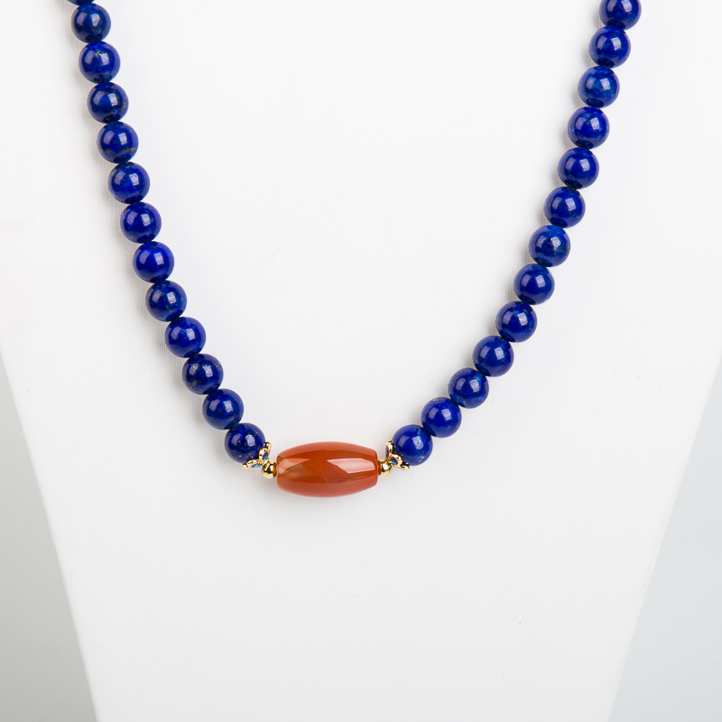 6.4mm天然紫蓝色青金石多圈手串-红掌柜