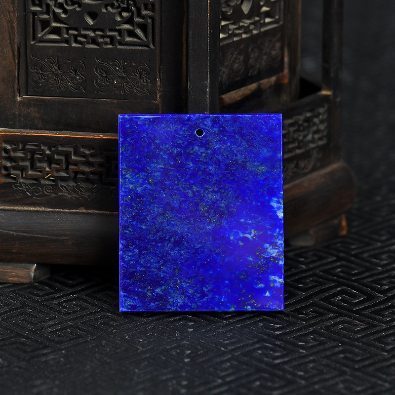 阿富汗天然青金石无事牌吊坠-红掌柜