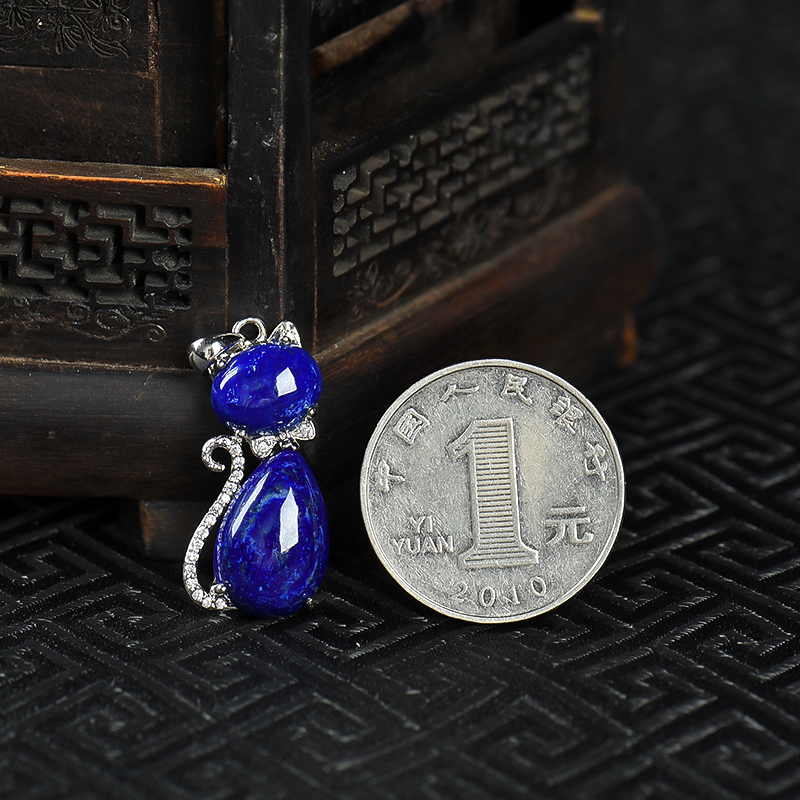 青金石猫吊坠-红掌柜