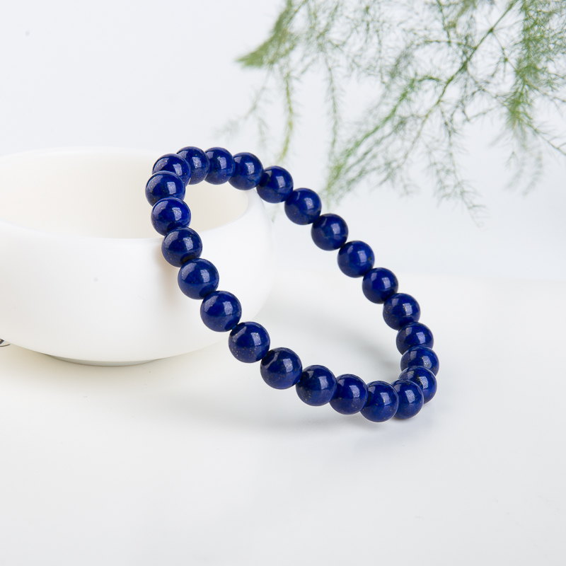天然深蓝色青金石单圈手串-红掌柜