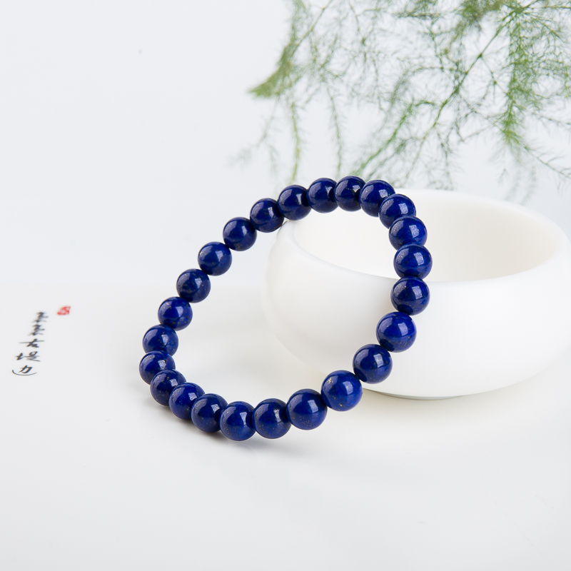 阿富汗深蓝色青金石单圈手串-红掌柜