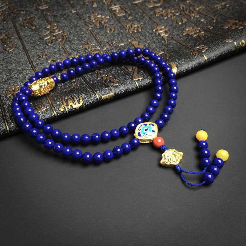 天然青金石民族风三圈手链 - 红掌柜