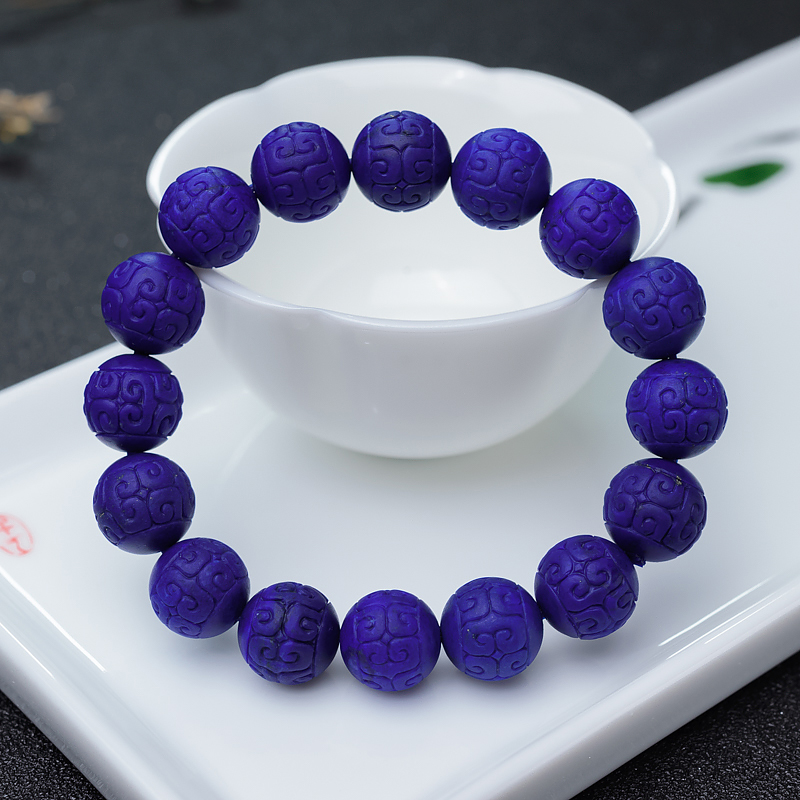 青金石回纹珠单圈手串-红掌柜