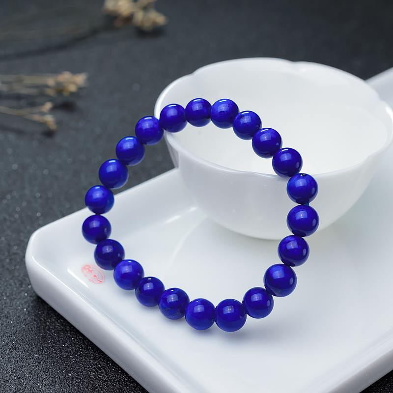 8.5mm青金石级天蓝色青金石单圈手串-红掌柜