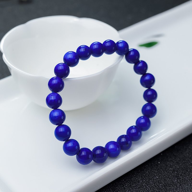 青金石级天蓝色青金石单圈手串-红掌柜