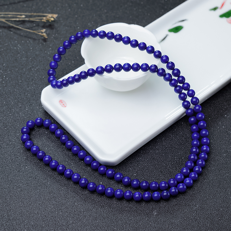 深蓝色青金石珠链-红掌柜