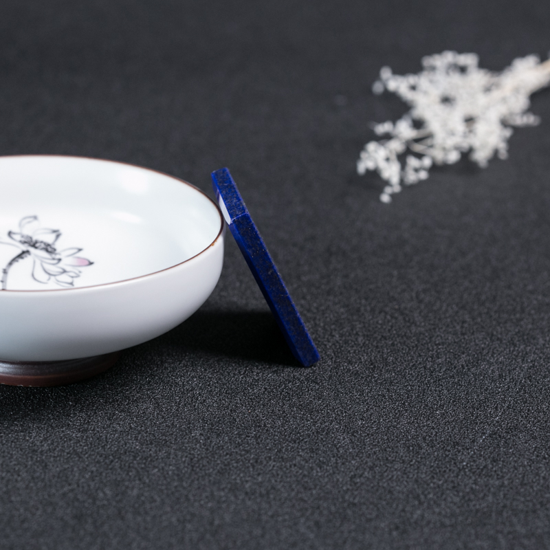 天然深蓝色青金石方牌吊坠-红掌柜