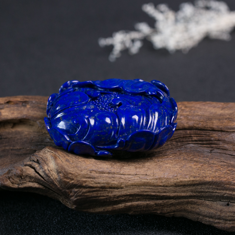 青金石牡丹花吊坠-红掌柜